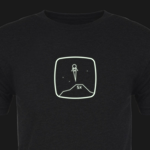 Lunar Lander Premium Tee :: Cropped :: Glow :: ARCADE VISIONS Series :: Robots And Rocketships