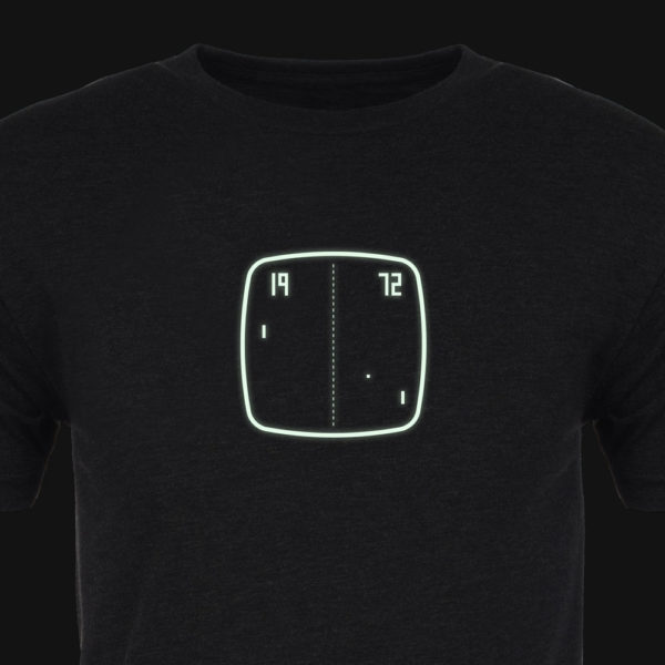 Pong Premium Tee Shirt :: Cropped :: Glow :: ARCADE VISIONS Series :: Robots And Rocketships