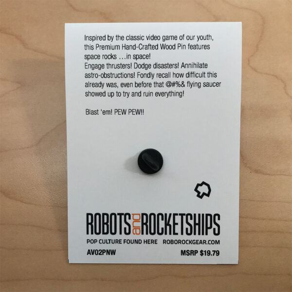 Asteroids Premium Pin :: ARCADE VISIONS Series :: Card Back :: Robots And Rocketships