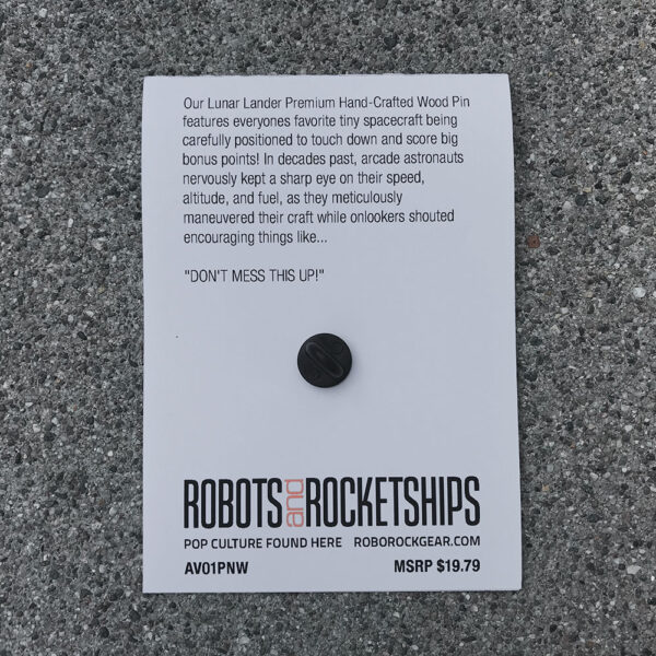 Lunar Lander Premium Pin :: ARCADE VISIONS Series :: Card Back :: Robots And Rocketships